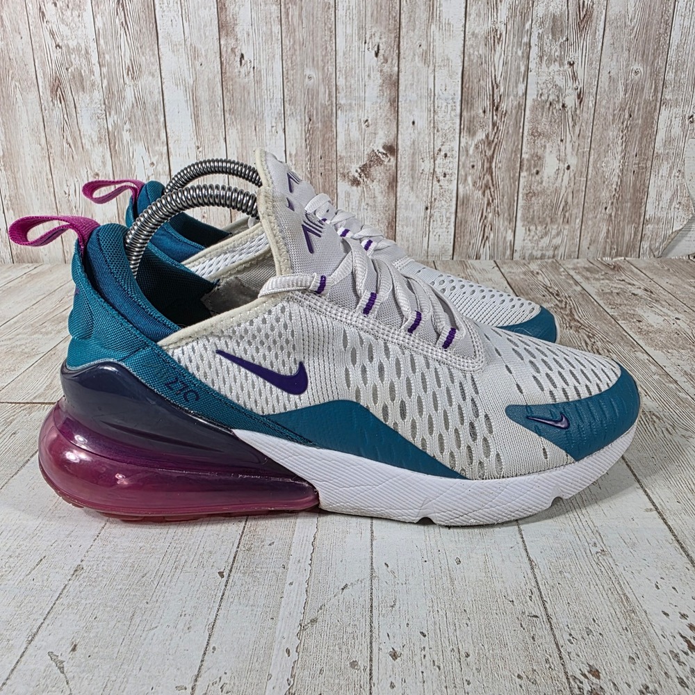 Nike Air Max 270 Women White Teal Purple Sneakers CW7061-100 US 8.5